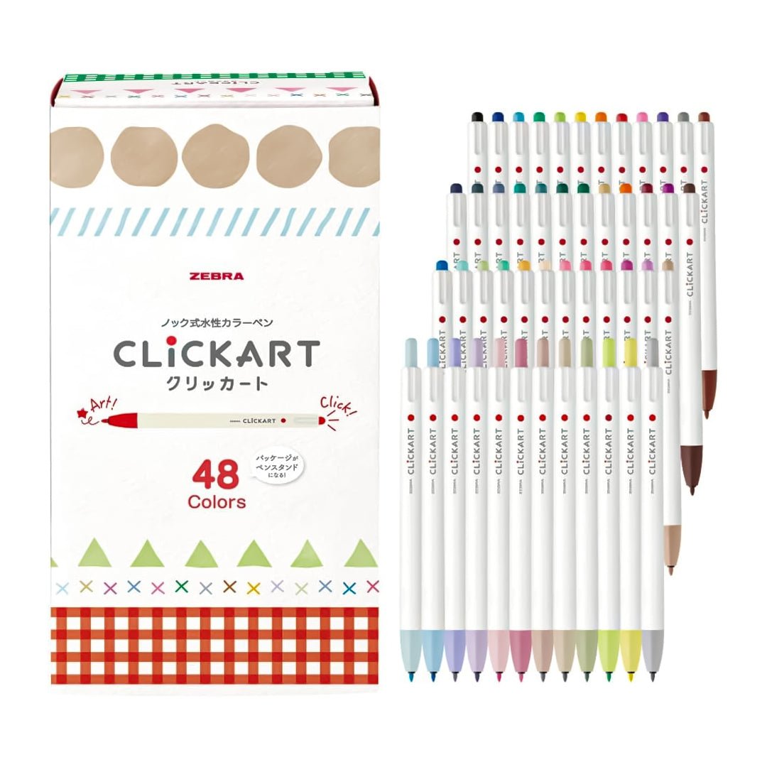 Zebra Clickart Water-Based Pen 48 Colors Case Set - SCOOBOO - WYSS22-48C - Fineliner