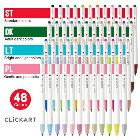 Zebra Clickart Water-Based Pen 48 Colors Case Set - SCOOBOO - WYSS22-48C - Fineliner