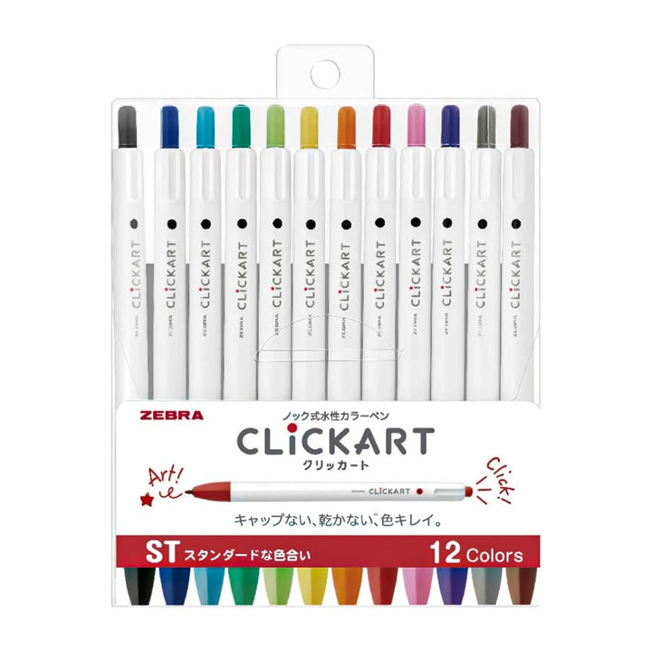 Zebra Clickart Water-Based Pen - SCOOBOO - WYSS22-12CST - Highlighter