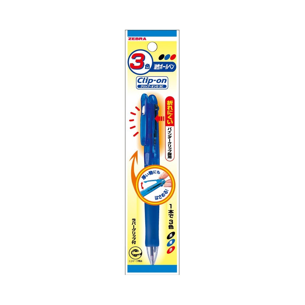 Zebra Clip-on G3C Ballpoint Pen - SCOOBOO - B3A3-BL - pen