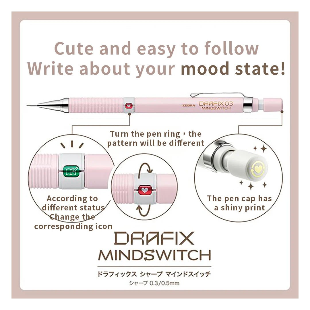 Zebra Drafix Sharp Mind Switch 0.3 & 0.5 - SCOOBOO - DM5 - 300 - MS - PU - Mechanical Pencil