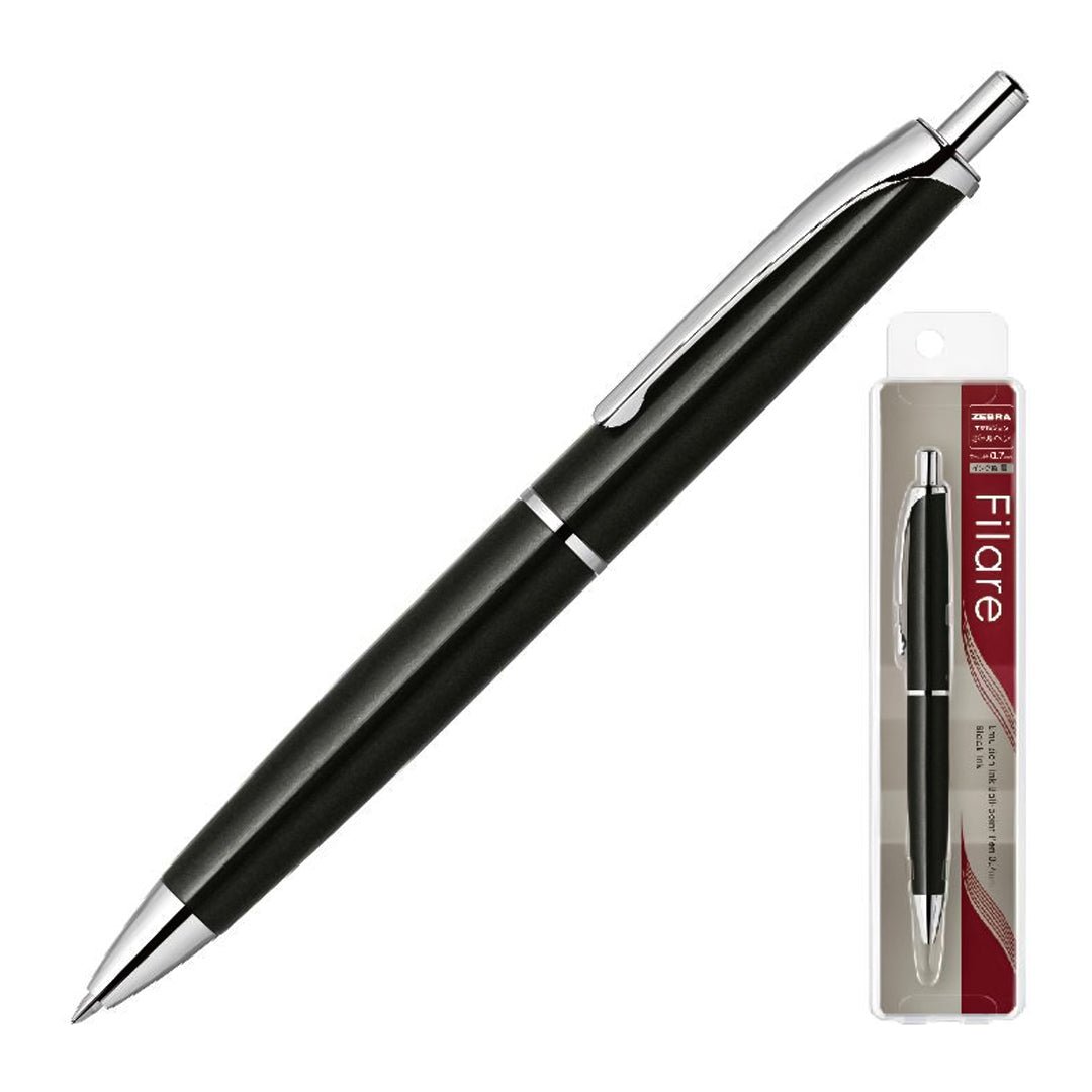 Zebra Filare Ballpoint Pen 0.7 Knock Type - SCOOBOO - P-BA70-BK* - Ball Pen