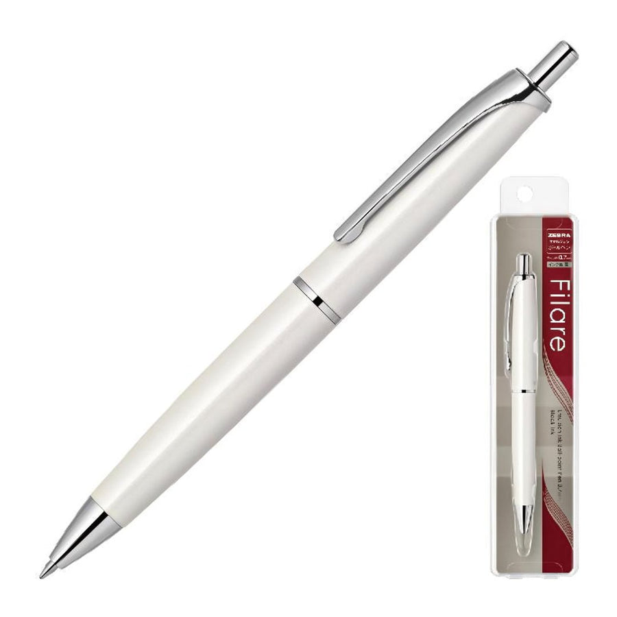 Zebra Filare Ballpoint Pen 0.7 Knock Type - SCOOBOO - P-BA70-W* - Ball Pen