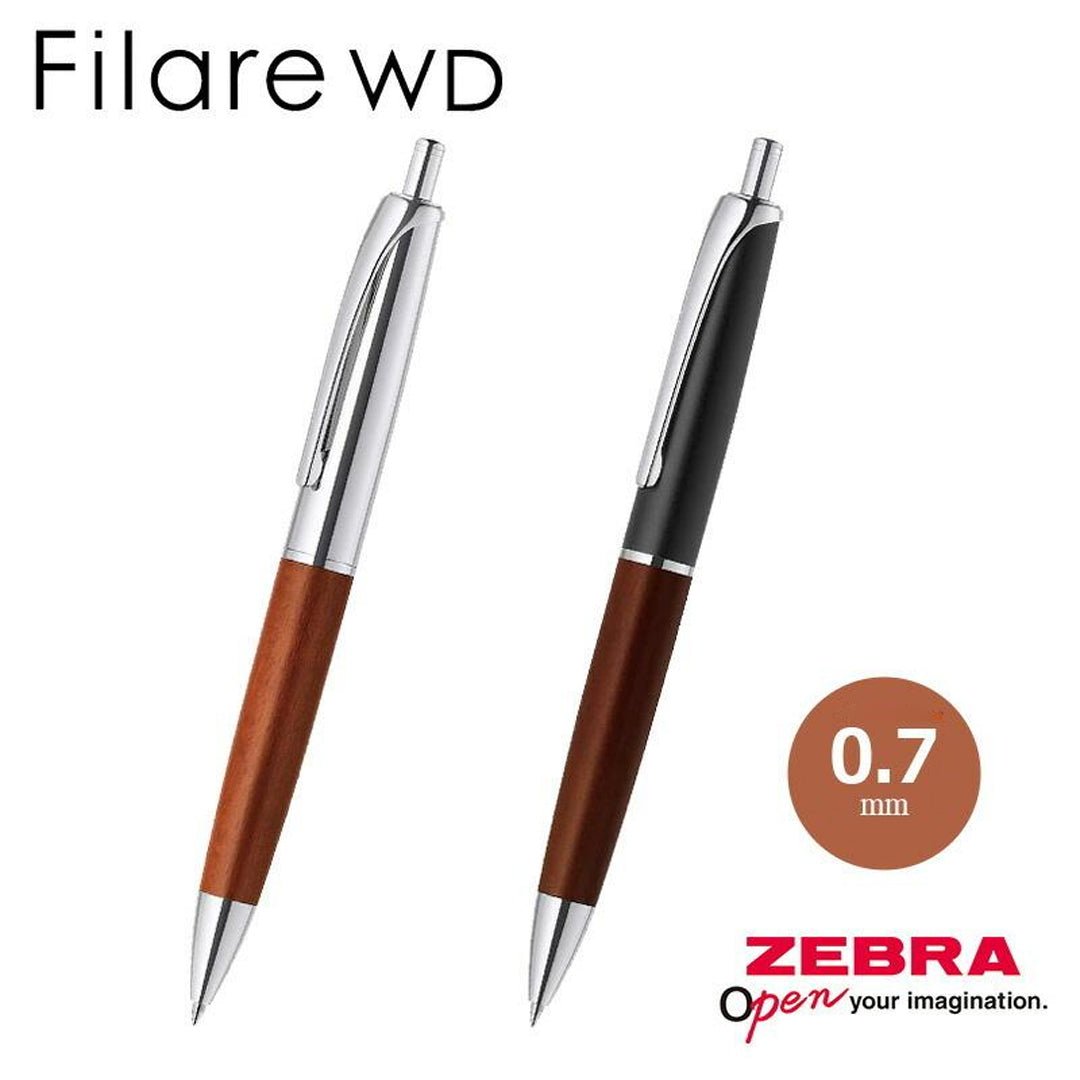 Zebra Filare Rewood 0.7 Knock Type Ballpoint Pen - SCOOBOO - P-BA76-WDS - Ball Pen