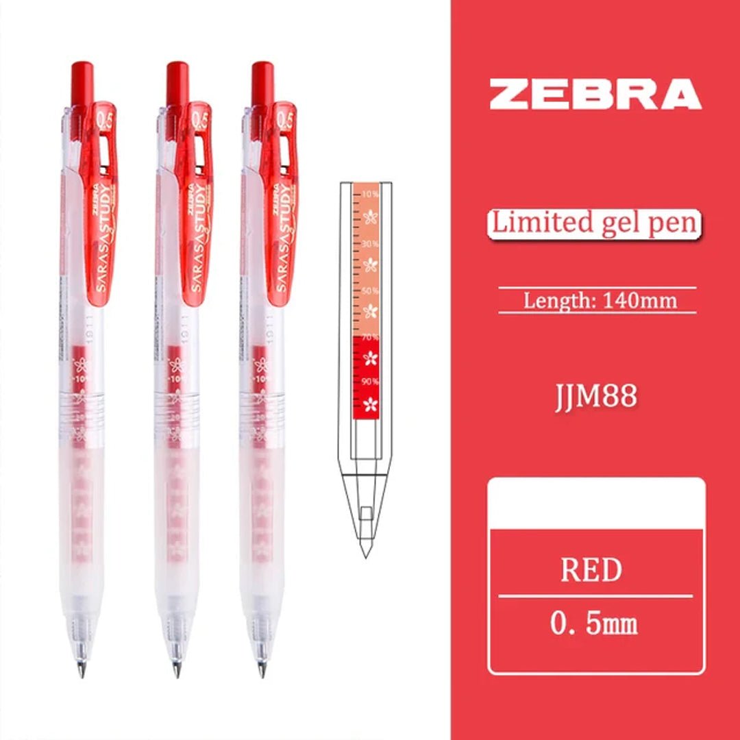 Zebra Gel Ink Roller Ball Pen Sarasa Study/ Red - SCOOBOO - JJM88-Red - Roller Ball Pen