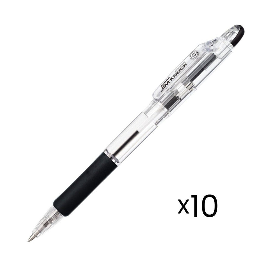 Zebra Jim Knock 0.7 Ballpoint Pen Pack of 10 - SCOOBOO - B-KRB-100-BK - Ball Pen
