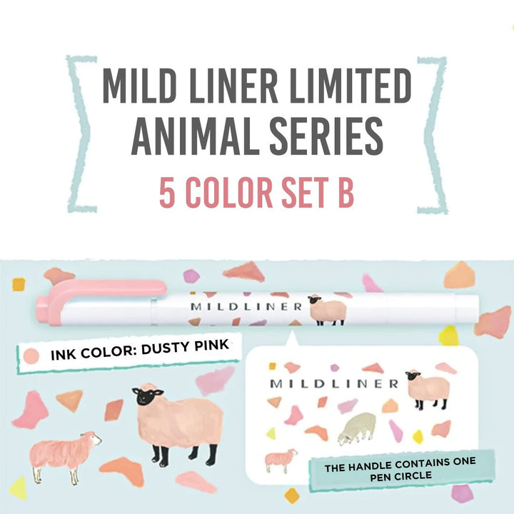 Zebra Mildliner 5 Color Set Limited Edition - SCOOBOO - WKT7AS-5C-B - Highlighter