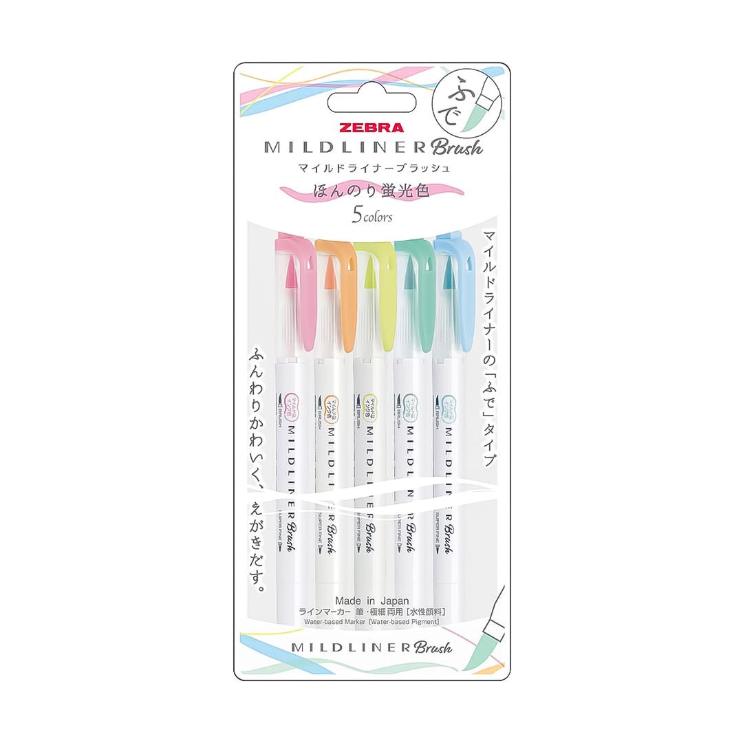 Zebra Mildliner 5 Colour Set - SCOOBOO - WFT8-5C-N - Fineliner