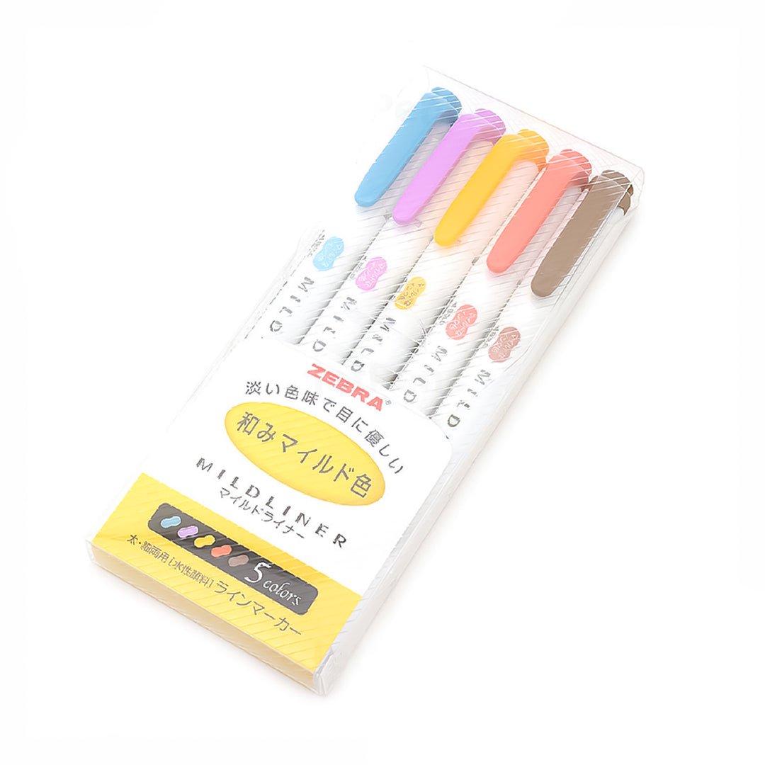 Zebra Mildliner Double Sided Highlighter-Set-Of-5 - SCOOBOO - WKT7-5C-RC - Highlighter