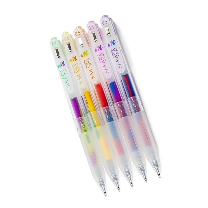 Zebra Sarasa Clip 0.5 Marble 5 Color Pen Set - SCOOBOO - JJ75-5C-MB - Gel Pens