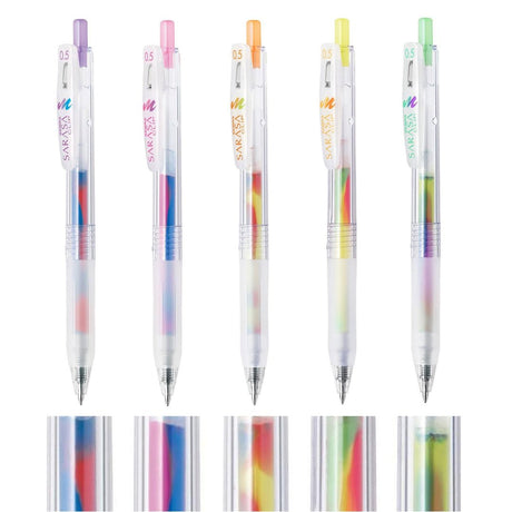 Zebra Sarasa Clip 0.5 Marble 5 Color Pen Set - SCOOBOO - JJ75 - 5C - MB - Gel Pens