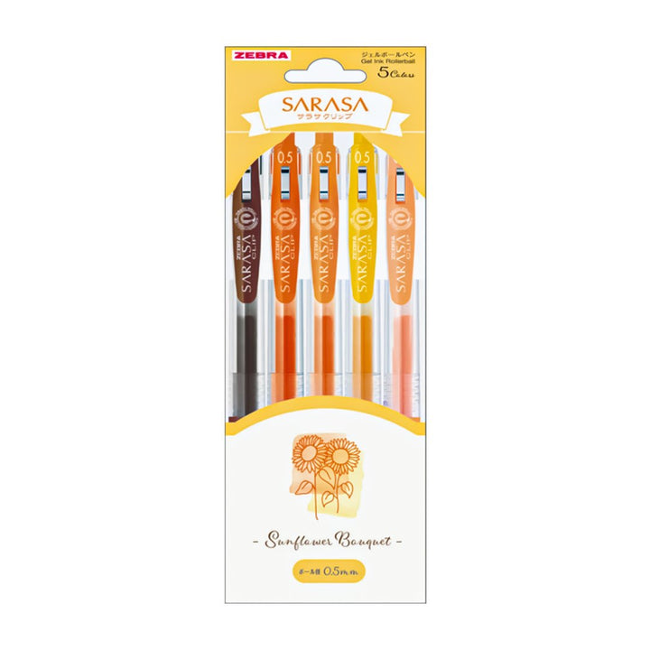 Zebra Sarasa Clip 0.5mm Multicolor Pens Pack Of 5 - SCOOBOO - JJ15-SF-5C - Gel Pens
