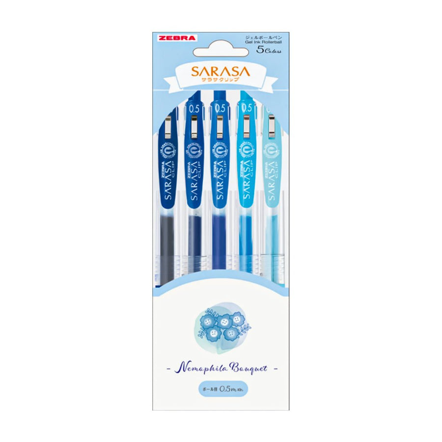 Zebra Sarasa Clip 0.5mm Multicolor Pens Pack Of 5 - SCOOBOO - JJ15-NP-5C - Gel Pens