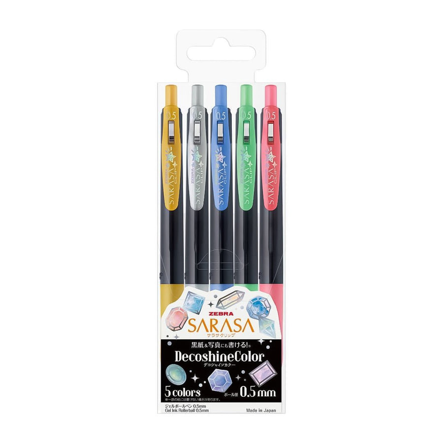 Zebra Sarasa Deco Shine Clip Gel Pen 0.5mm - SCOOBOO - JJ15-5C-SH - Gel Pens
