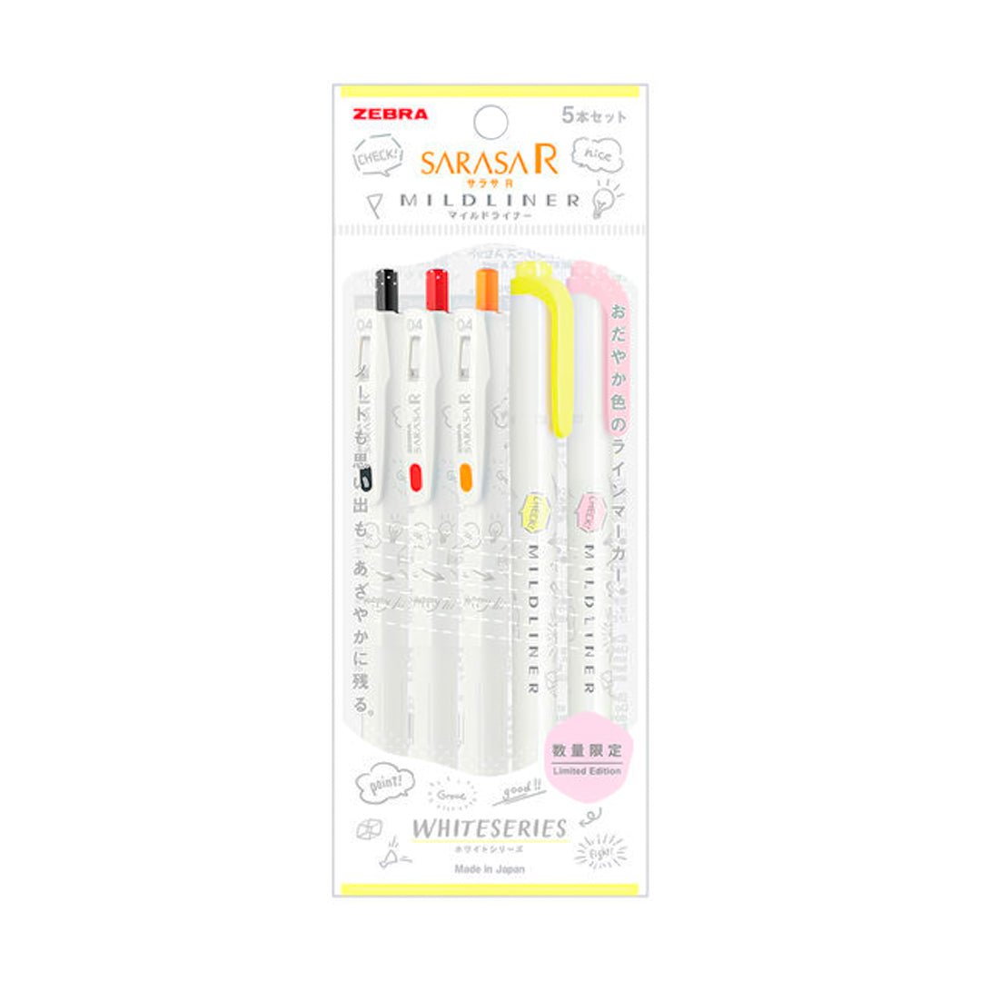 Zebra Sarasa R x Mildliner White Series Pack of 5 - SCOOBOO - P-JJS29-R1W-A - Highlighter