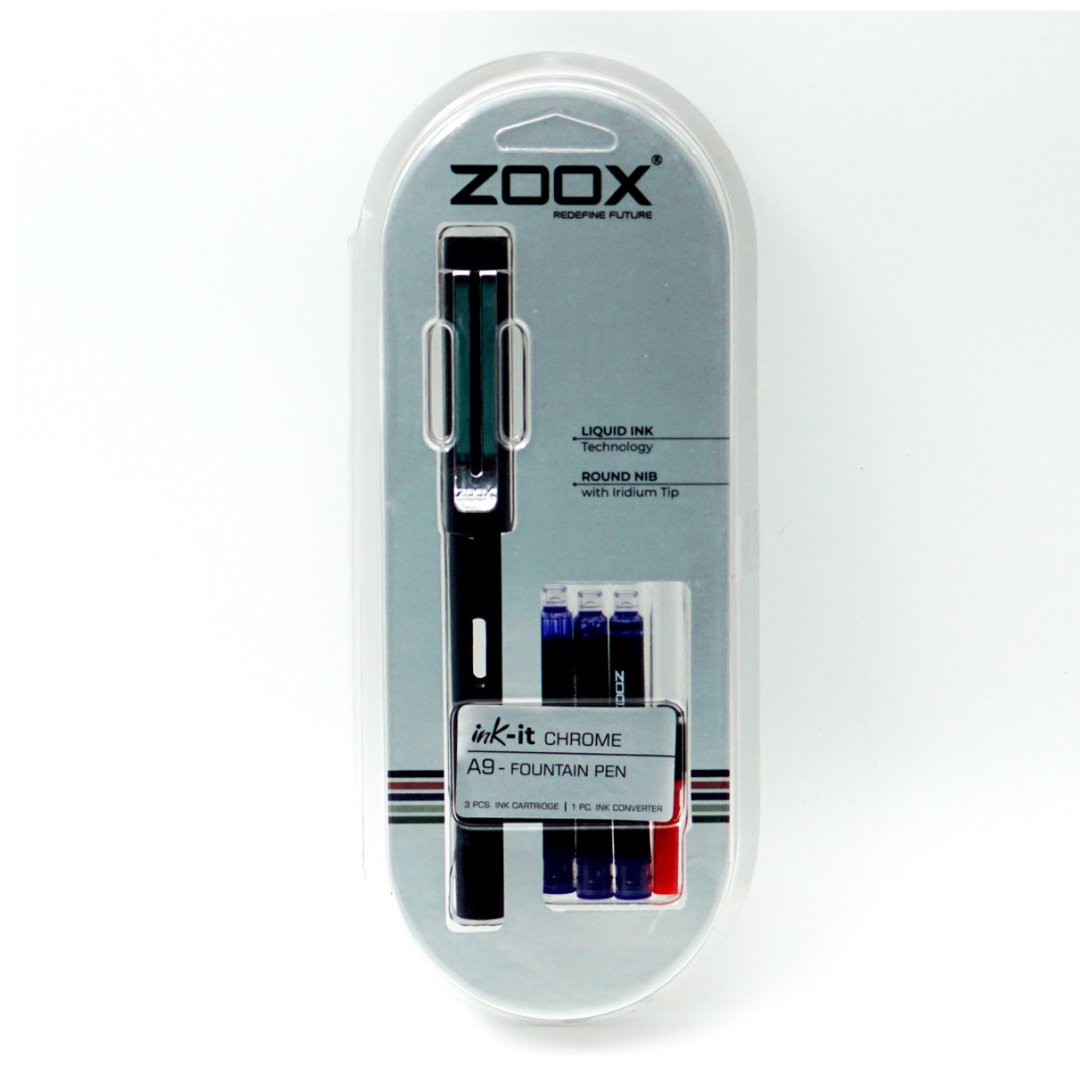 Zoox A9-Fountain pen with 3 pcs Ink Cartridge, 1 pc Ink Converter ...