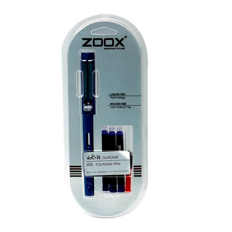 Zoox A9 - Fountain pen with 3 pcs Ink Cartridge, 1 pc Ink Converter - SCOOBOO - Fountain Pen