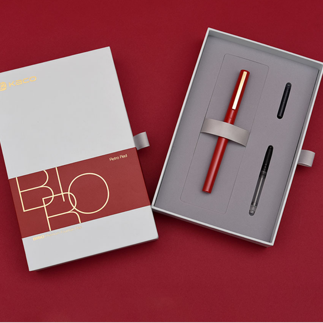 Brio Fountain Pen Set - SCOOBOO - Kaco-Brio-Red - Fountain Pen