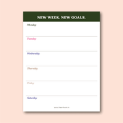 The Art Loom New Week New Goals A5 Weekly Planner