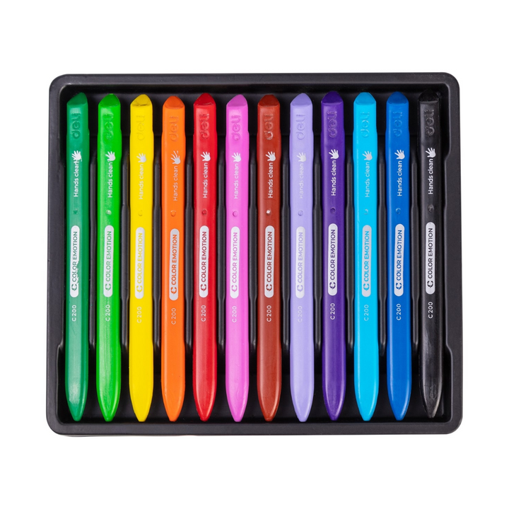 Deli Color Emotion 12 Plastic Crayons