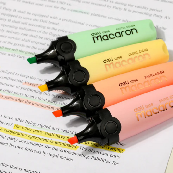 Deli Macaron Pastel Highlighter Pack Of 4 - SCOOBOO - U356-MT - Highlighter