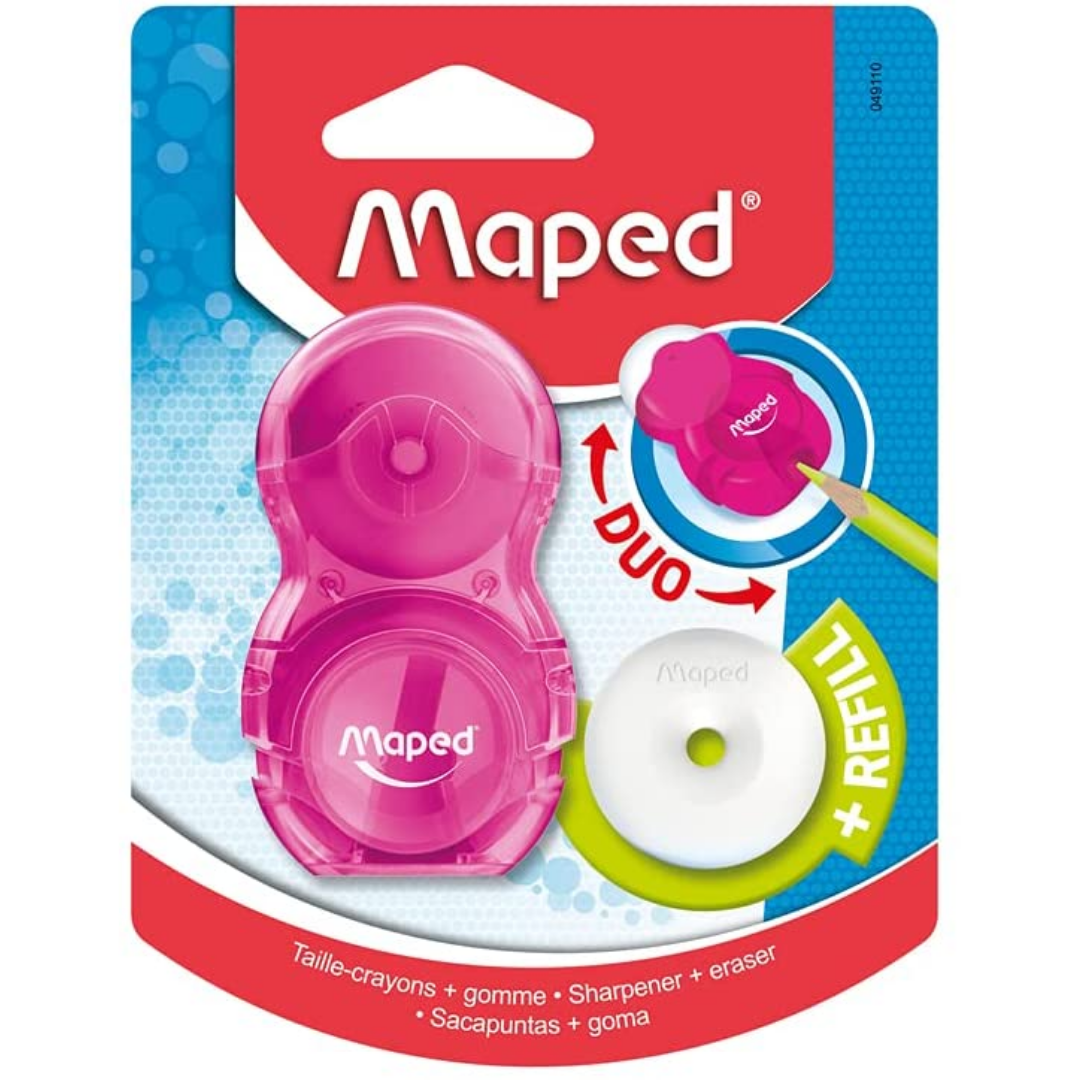 Maped Loopy Translucent Duo Eraser and Sharpener - SCOOBOO - 0449110 - Sharpeners