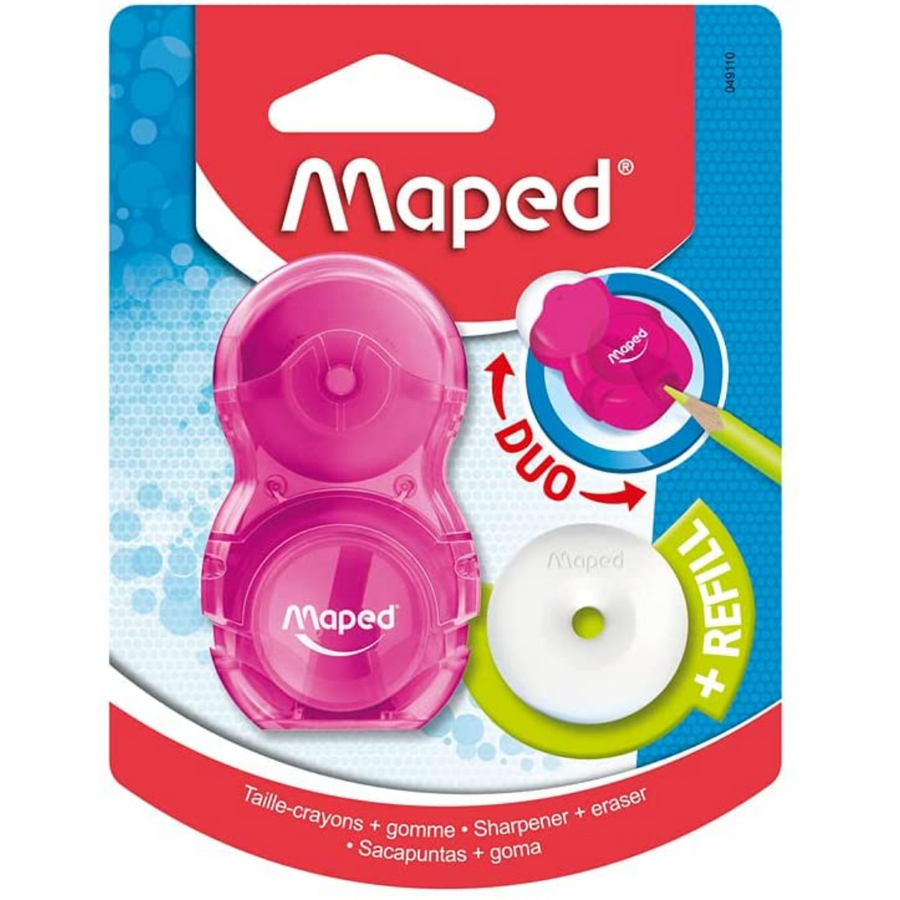 Maped Loopy Translucent Duo Eraser and Sharpener - SCOOBOO - 0449110 - Sharpeners