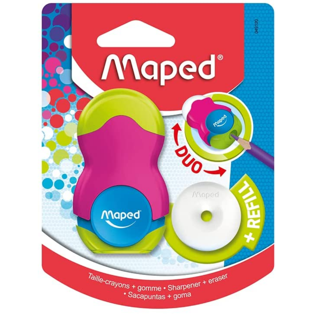 Maped Loopy Translucent Duo Eraser and Sharpener - SCOOBOO - 049120 - Sharpeners