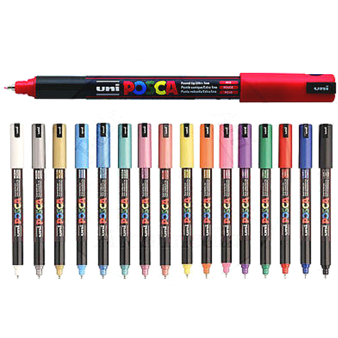 Uniball POSCA PC-5M (PC-5M) Assorted Colours In A Pack Kit Of 16