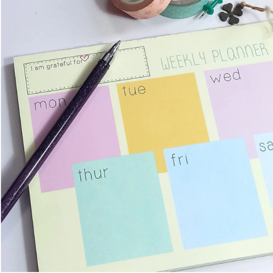 Happy Blocks Weekly Planner Notepad | 11X8.25 Inch - SCOOBOO - Planners