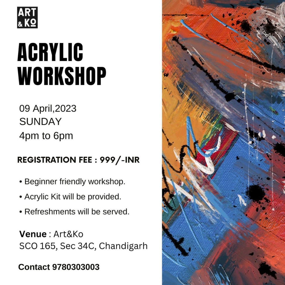 Acrylic Workshop- Chandigarh - SCOOBOO - -