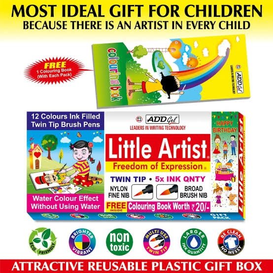 Add Gel Little Artist - Twin Tip Brush Pens - SCOOBOO - Brush Pens