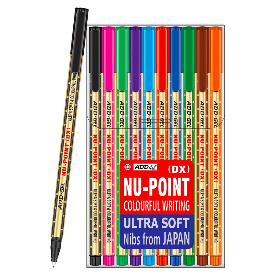 Add Gel Nu-Point Colour Pens - SCOOBOO - NU-POINT - Fineliner
