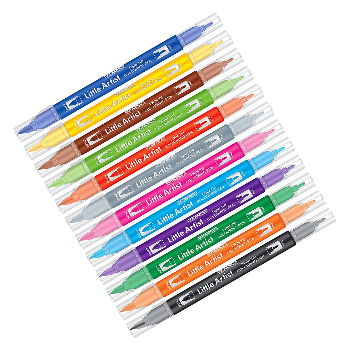 AddGel Softline Twin Tip Colouring Pens - SCOOBOO - SOFTLINE LITTLE ARTIST 12 - Brush Pens