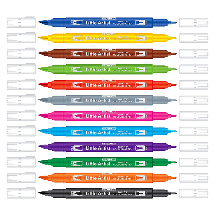 AddGel Softline Twin Tip Colouring Pens - SCOOBOO - SOFTLINE LITTLE ARTIST 12 - Brush Pens