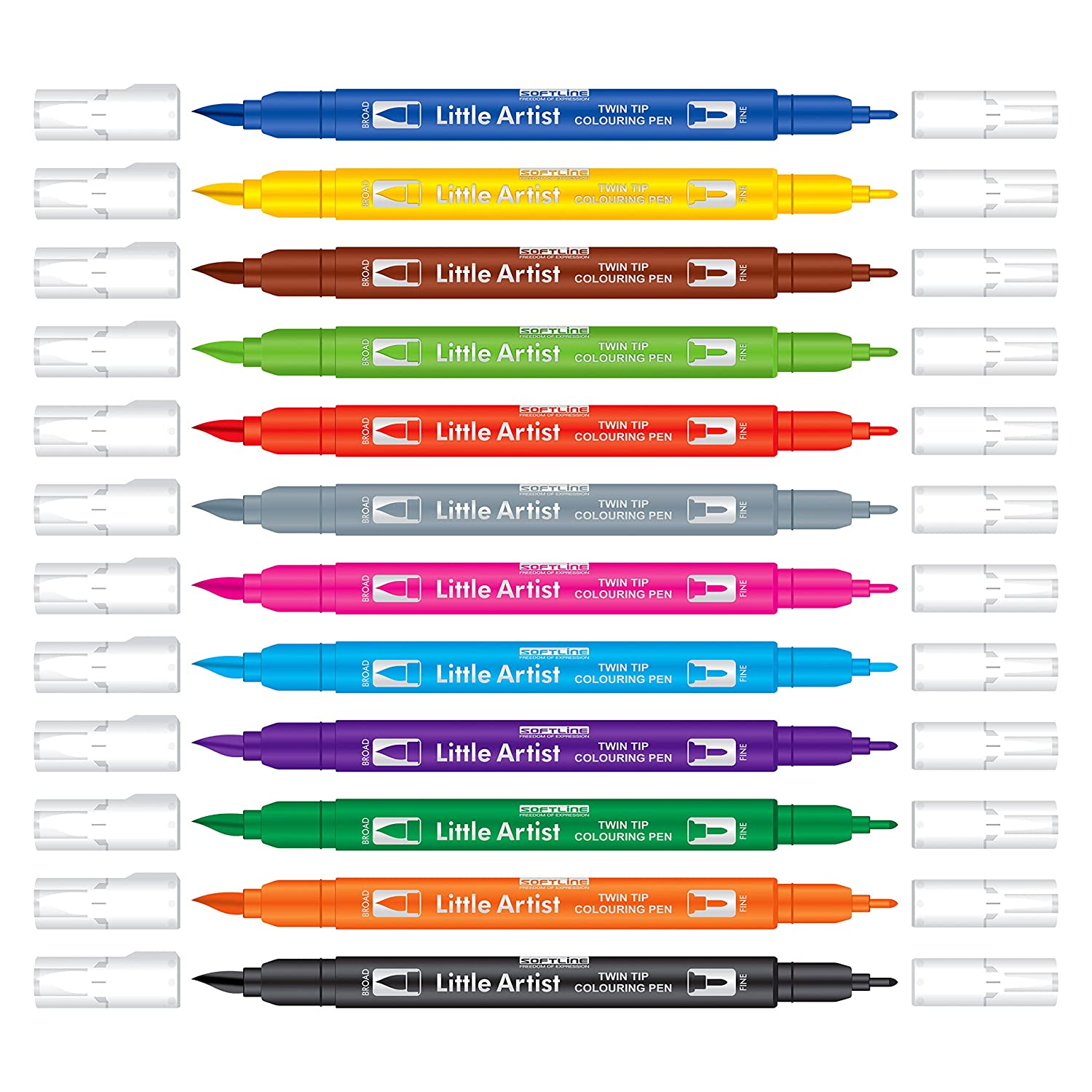 AddGel Softline Twin Tip Colouring Pens - SCOOBOO - SOFTLINE LITTLE ARTIST 12 - Brush Pens