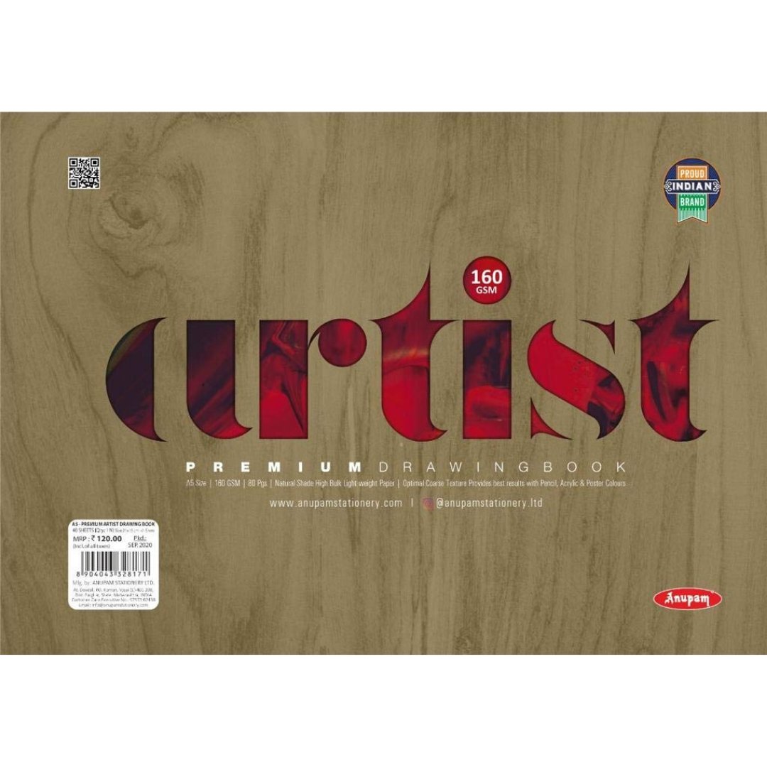 Anupam Artist Premium Drawing Book - A5 size - SCOOBOO - Drawing pad