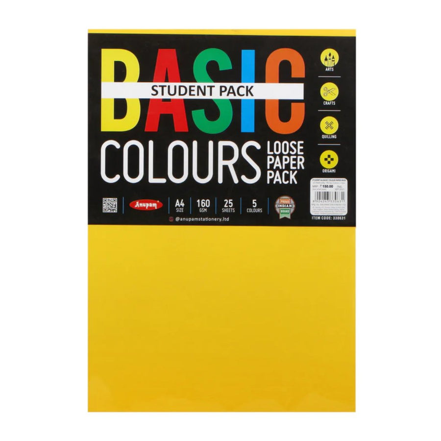 Anupam Basic-Colours-Loose-Paper-Pack-A4 Size - SCOOBOO - 330631 - Loos sheet