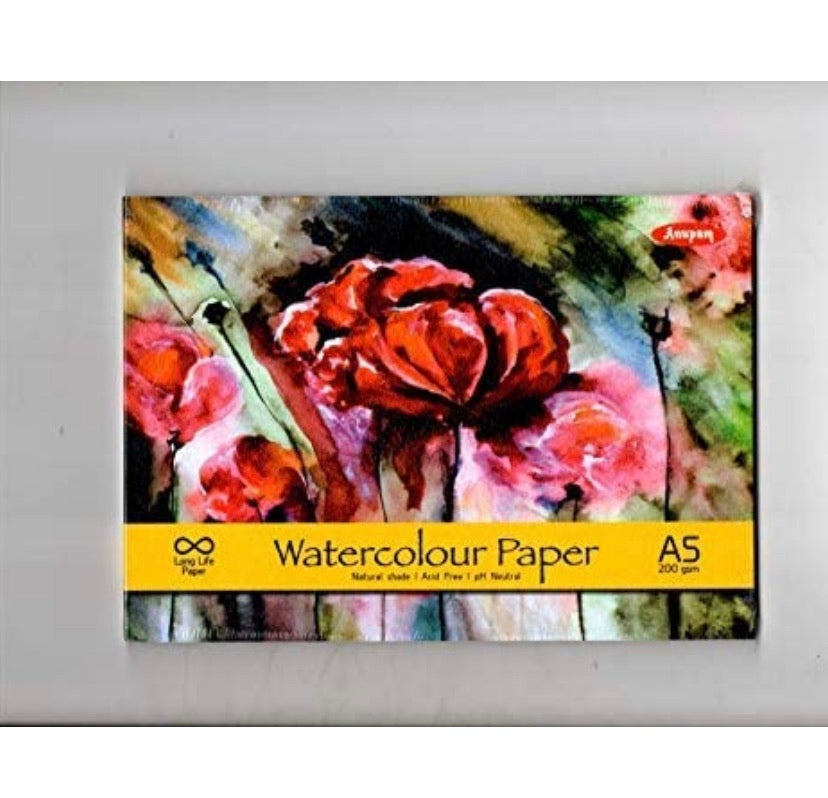 Anupam Water Colour Paper, 200 GSM, 20 Sheets - SCOOBOO - Watercolour Pads & Sheets