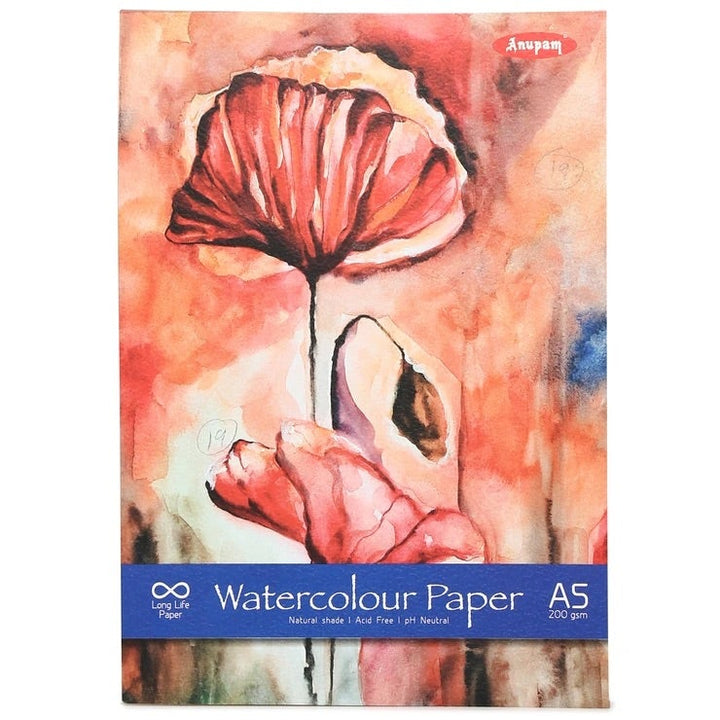 Anupam Water Colour Paper, 200 GSM, 20 Sheets - SCOOBOO - Watercolour Pads & Sheets