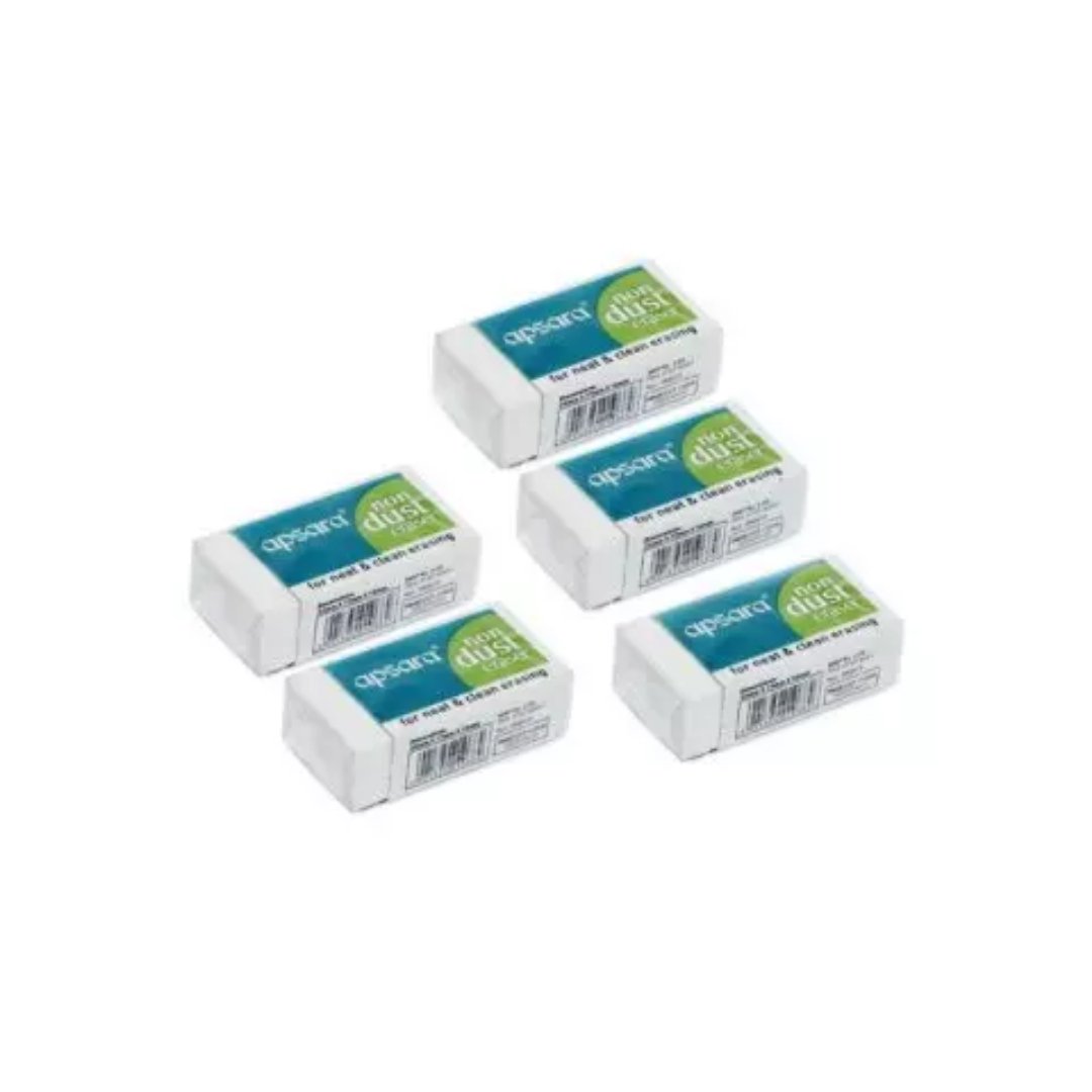 Apsara Non-Dust Eraser (Pack of 5) - SCOOBOO - 102300001 - Eraser & Correction