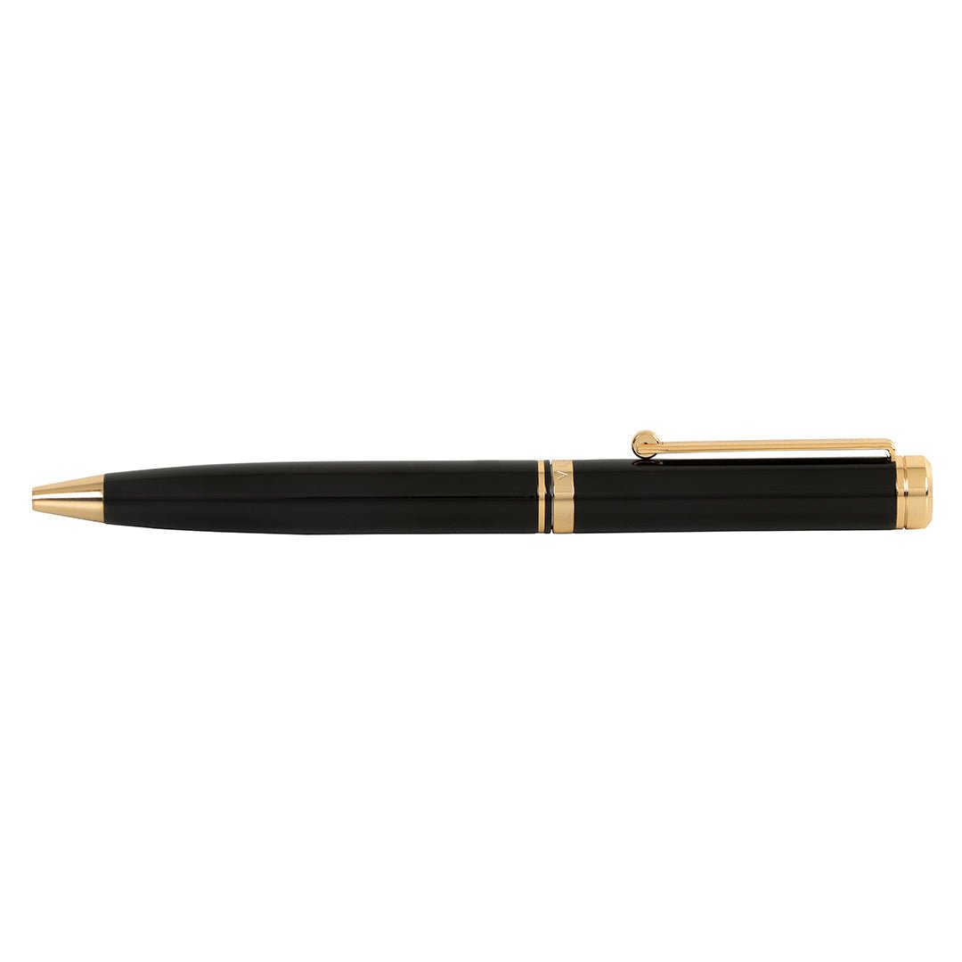 Arista Ballpoint Pen With Gold Chrome Table Clock - SCOOBOO - blackgold - Ball Pen