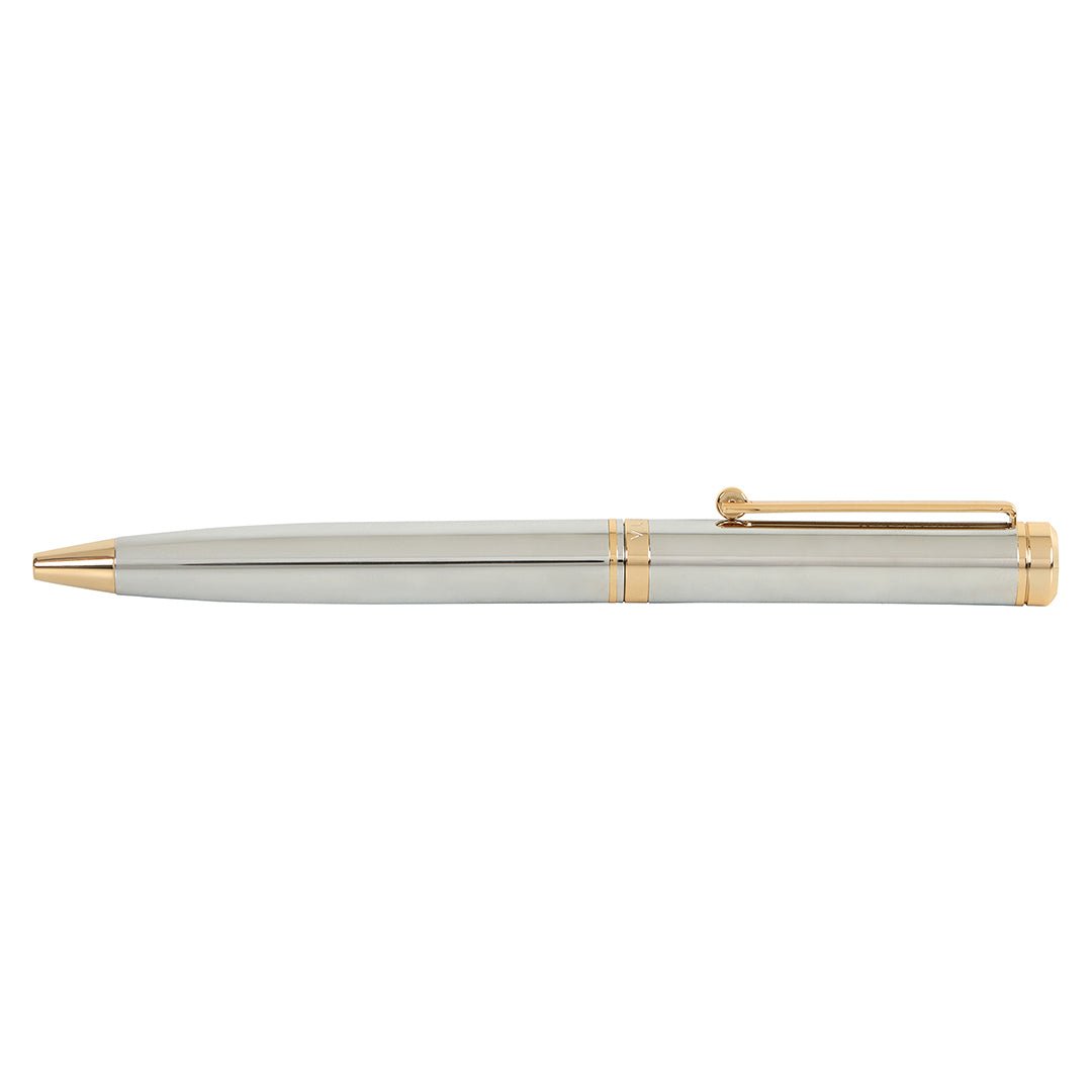 Arista Ballpoint Pen With Gold Chrome Table Clock - SCOOBOO - chromegoldclock - Ball Pen