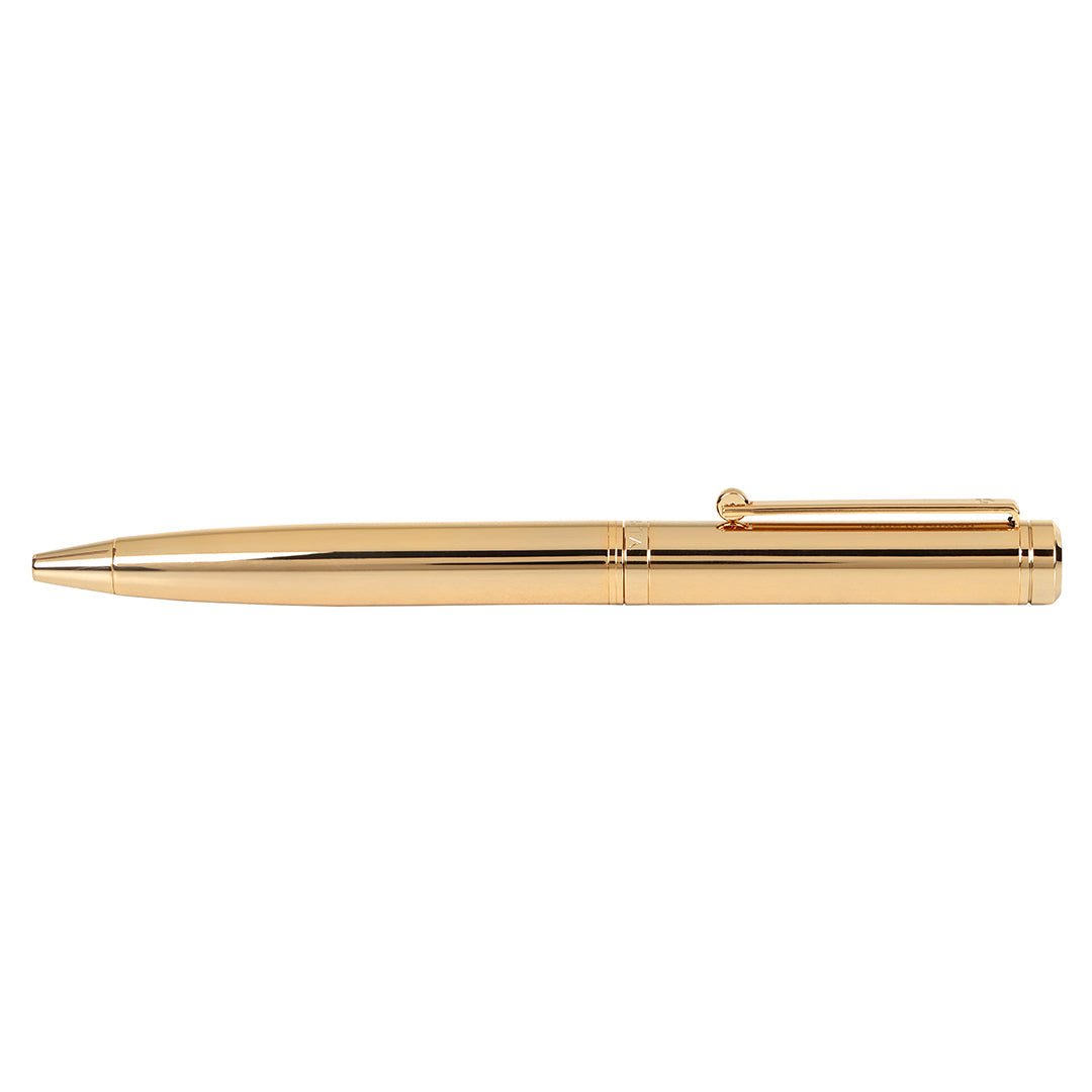 Arista Ballpoint Pen With Gold Chrome Table Clock - SCOOBOO - full gold - Ball Pen