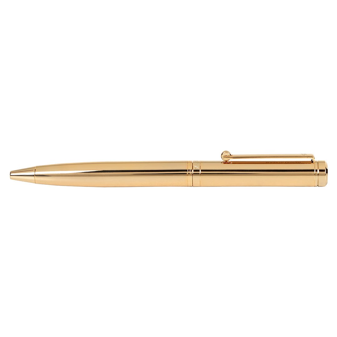 Arista Ballpoint Pen With Gold Chrome Table Clock - SCOOBOO - full gold - Ball Pen