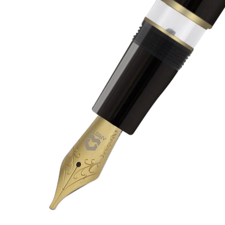 Arista One Classic Black-GT Fountain Ink Pen - SCOOBOO - ARISTA-S BLACK GT-EF - Fountain pen