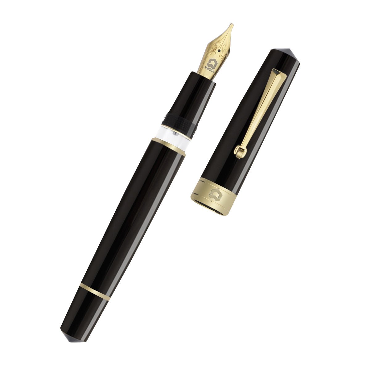 Arista One Classic Black-GT Fountain Ink Pen - SCOOBOO - ARISTA-S BLACK GT-EF - Fountain pen