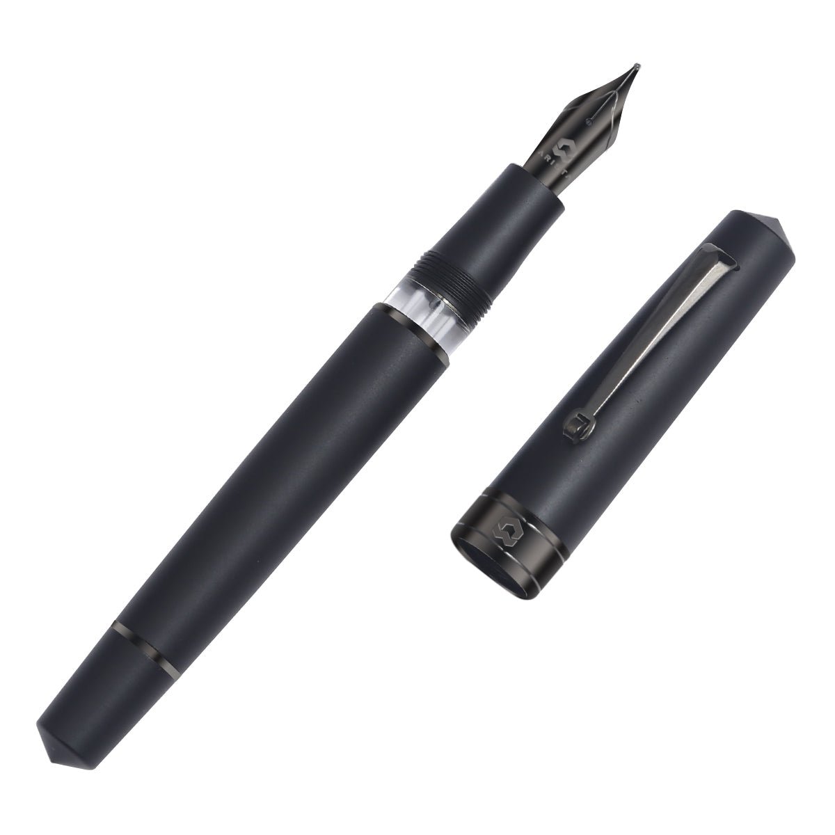Arista | One Classic | Fountain Ink Pen | Matt Black-titanium Trims - SCOOBOO - ARISTA-M.BLACK-EF - Fountain pen
