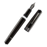 Arista One Classic Shinny Black-titanium Trims Fountain Ink Pen - SCOOBOO - ARISTA-S BLACK TT-EF - Fountain pen