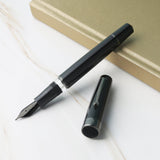 Arista One Classic Shinny Black-titanium Trims Fountain Ink Pen - SCOOBOO - ARISTA-S BLACK TT-EF - Fountain pen